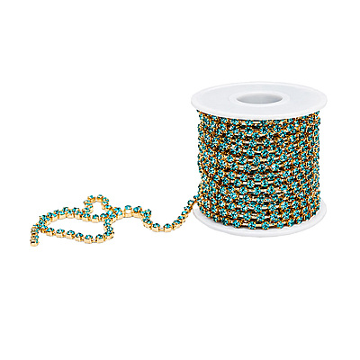 Strass Ss14 Dorado/Aguamarina #09 Rl*10Yd Rollo X 10 Yardas