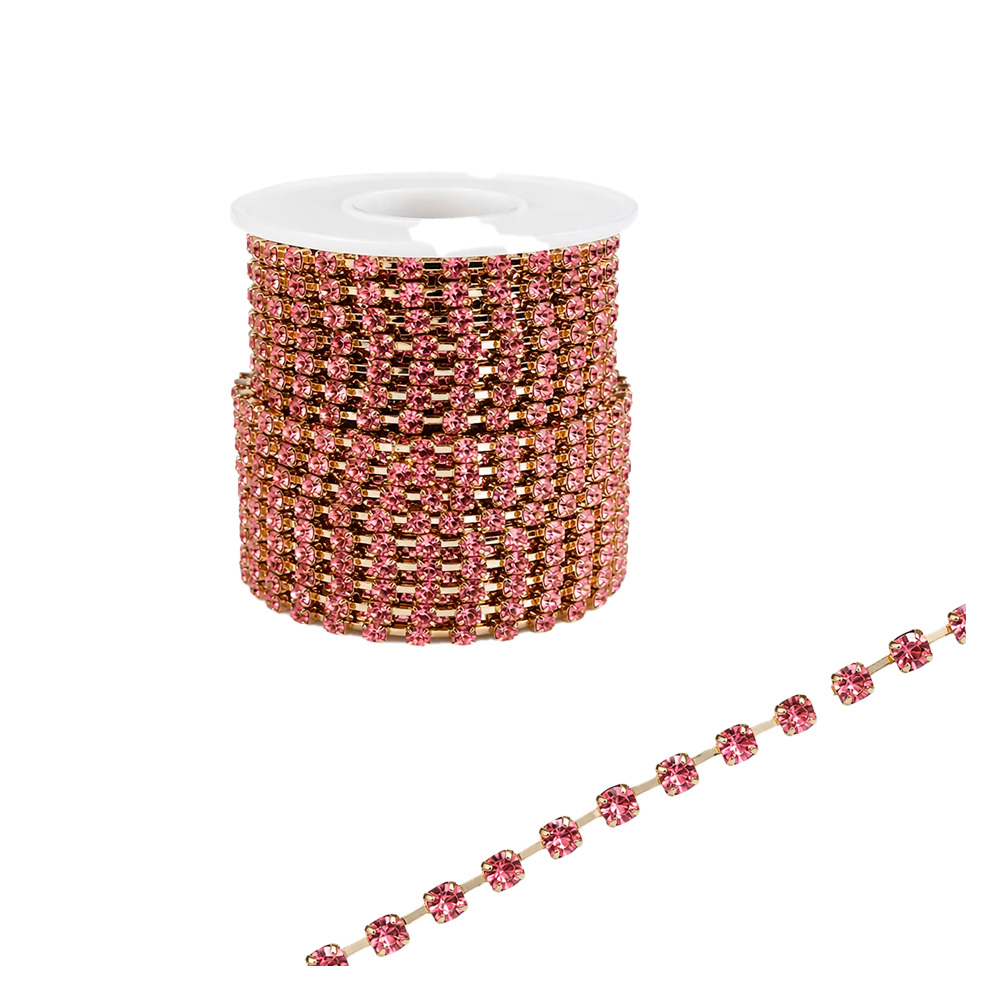 Strass Ss14 Dorado/Fucsia # 26 Rl*10Yd Rollo X 10 Yardas
