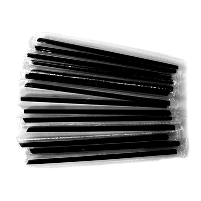 PACKAGING-8*21 Black Thin Straws
