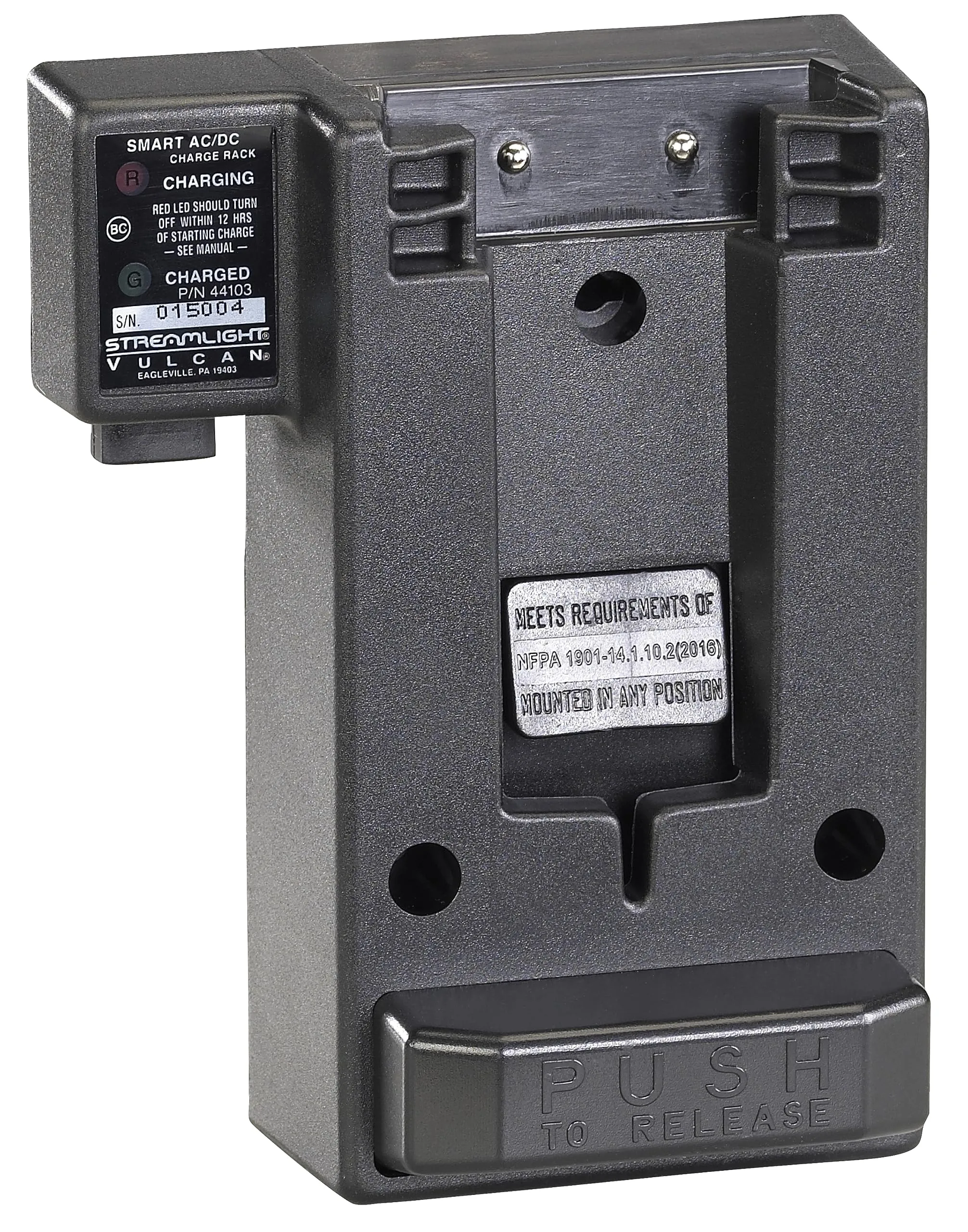 Streamlight 44103 Charging Rack AC/DC Smart Charge (Vulcan Series) Black