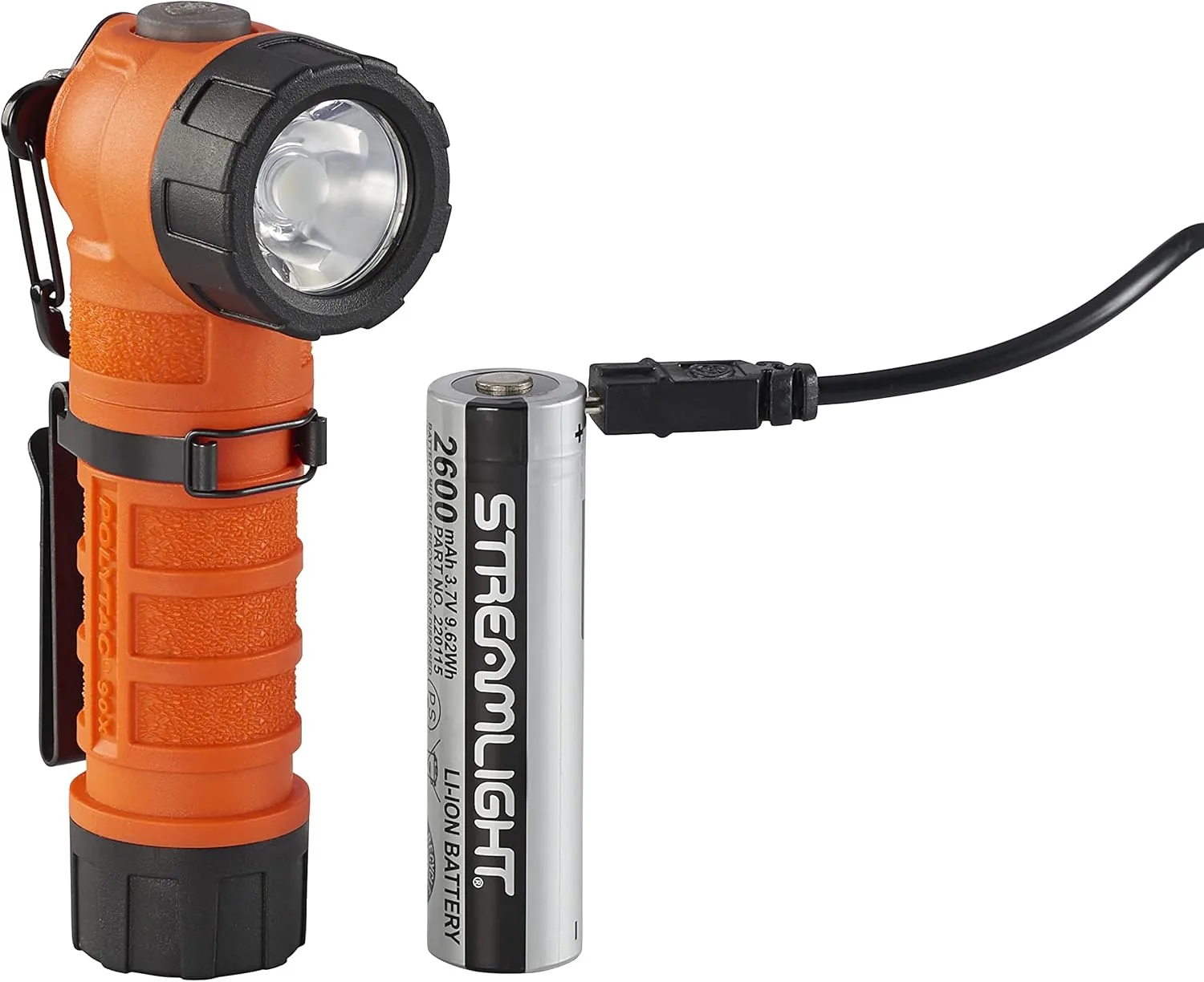 Streamlight 88837 PolyTac 90X USB 500-Lumen Multi-Fuel Right-Angle Rechargeable Flashlight