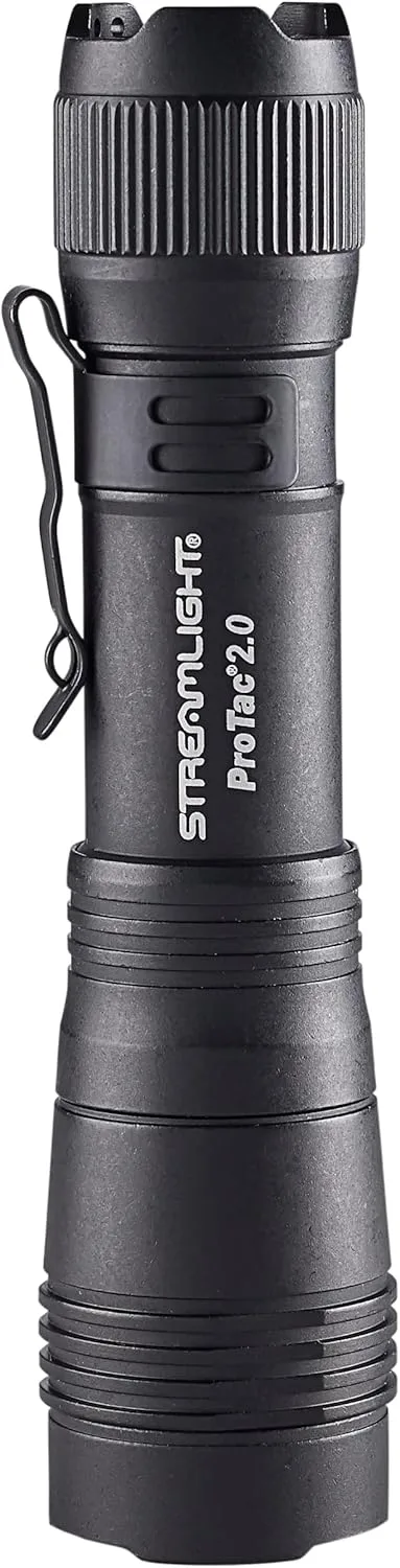 Streamlight 89000 ProTac 2.0 2000-Lumen 17300 Candela Rechargeable Tactical LED Flashlight with USB C Cable, and Holster