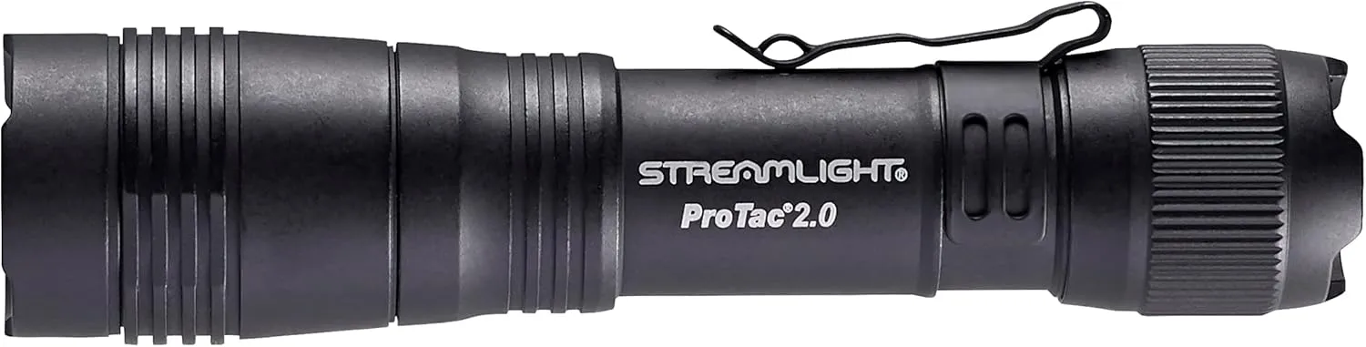 Streamlight 89000 ProTac 2.0 2000-Lumen 17300 Candela Rechargeable Tactical LED Flashlight with USB C Cable, and Holster