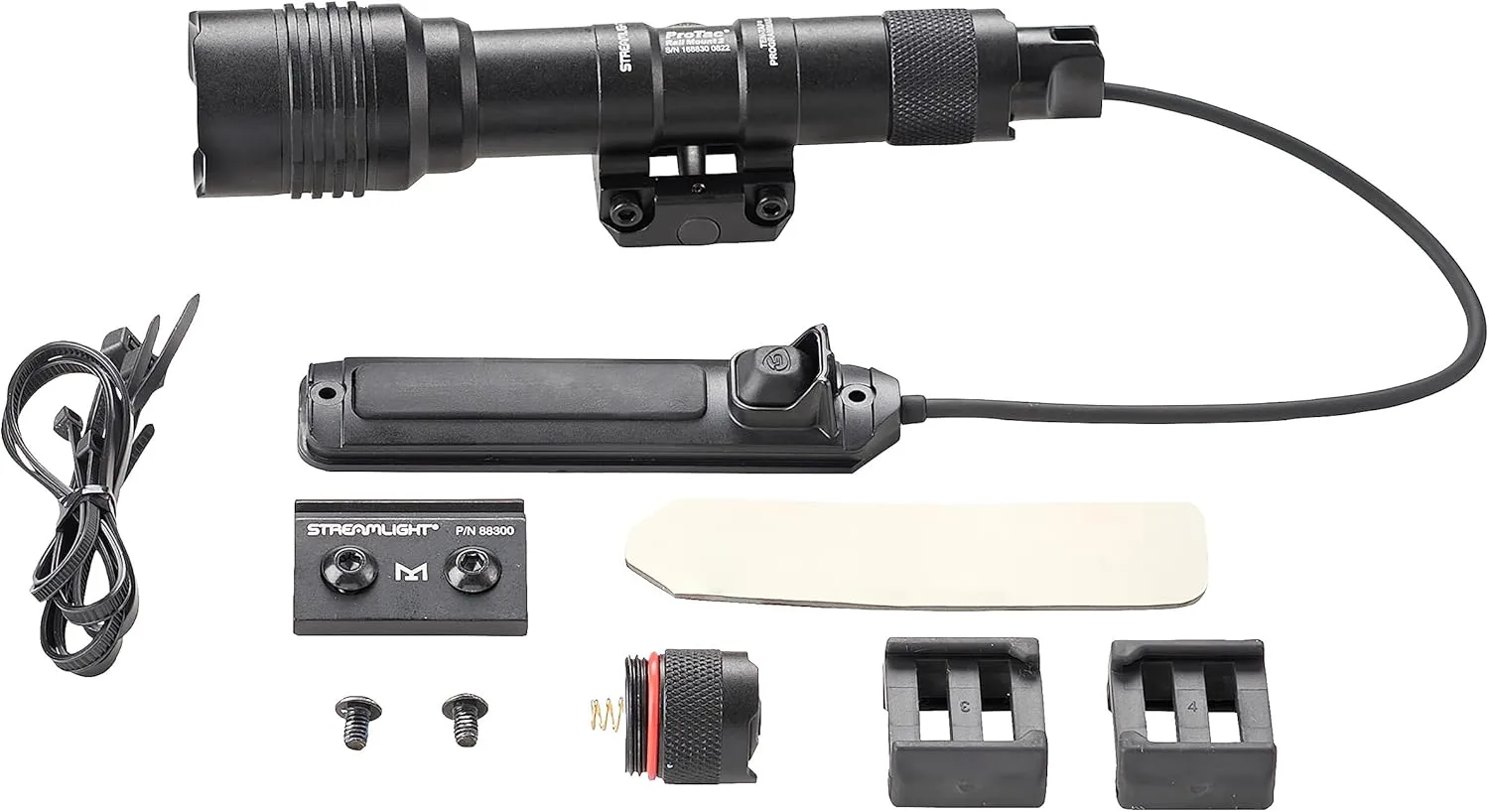 Streamlight 88059 ProTac Rail Mount 2 625-Lumen Weapon Light with CR123A Batteries and Remote Pressure Switch, Tail Switch