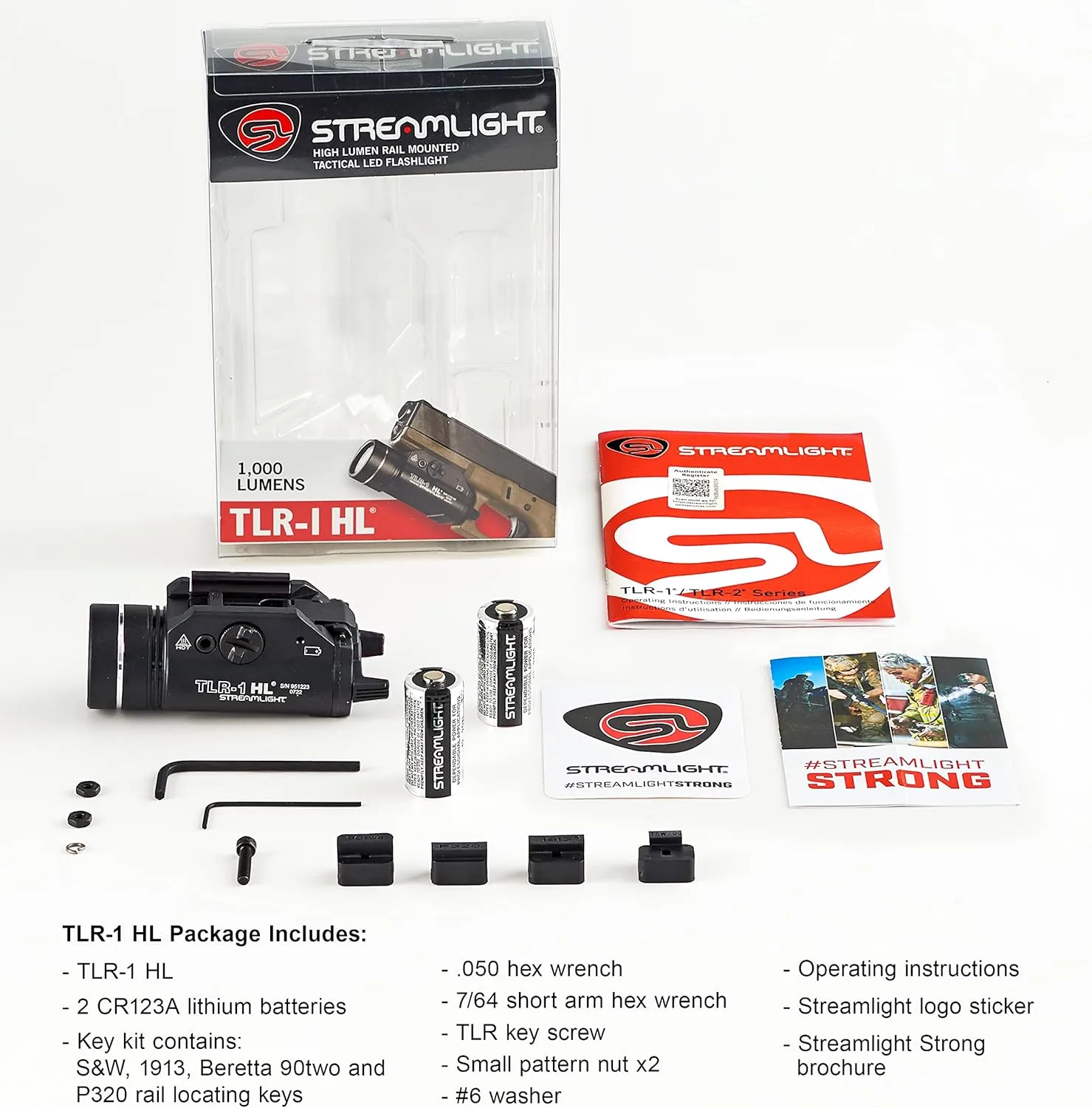 Streamlight 69260 TLR-1 HL 1000-Lumen 20000 Candela Rail-Mounted Tactical Weapon Light with Specific Compatibility Rail