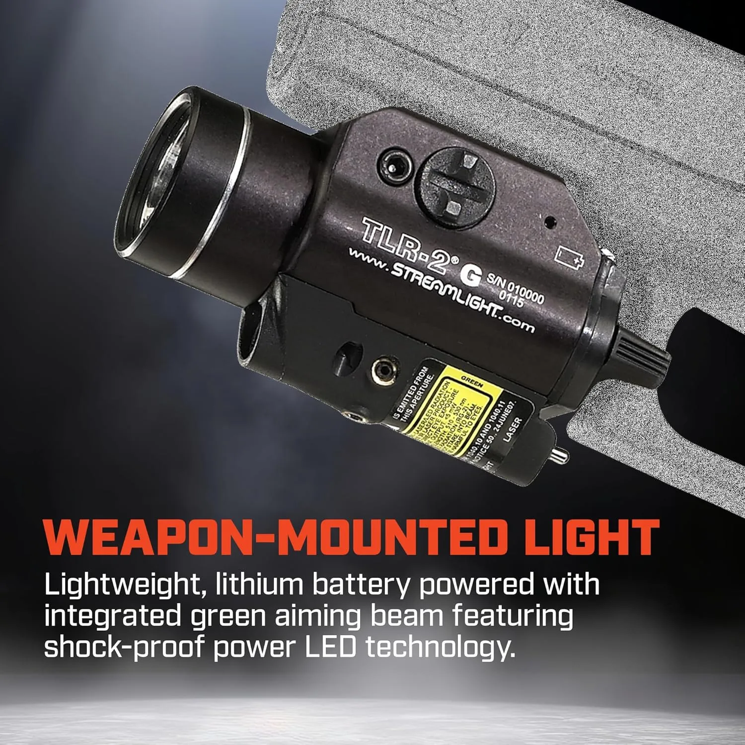 Streamlight 69250 TLR-2G 300-Lumen Rail-Mounted Tactical Weapon Light with Integrated Green Aiming Laser Includes Key Kit