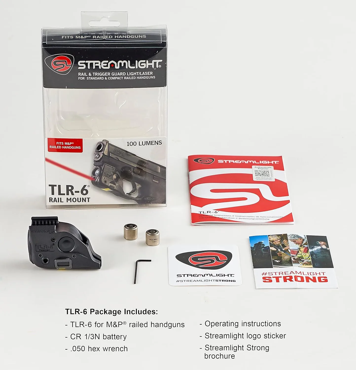 Streamlight 69293 TLR-6 100-Lumen Tactical Weapon Light with Integrated Red Aiming Laser Designed Exclusively and Solely