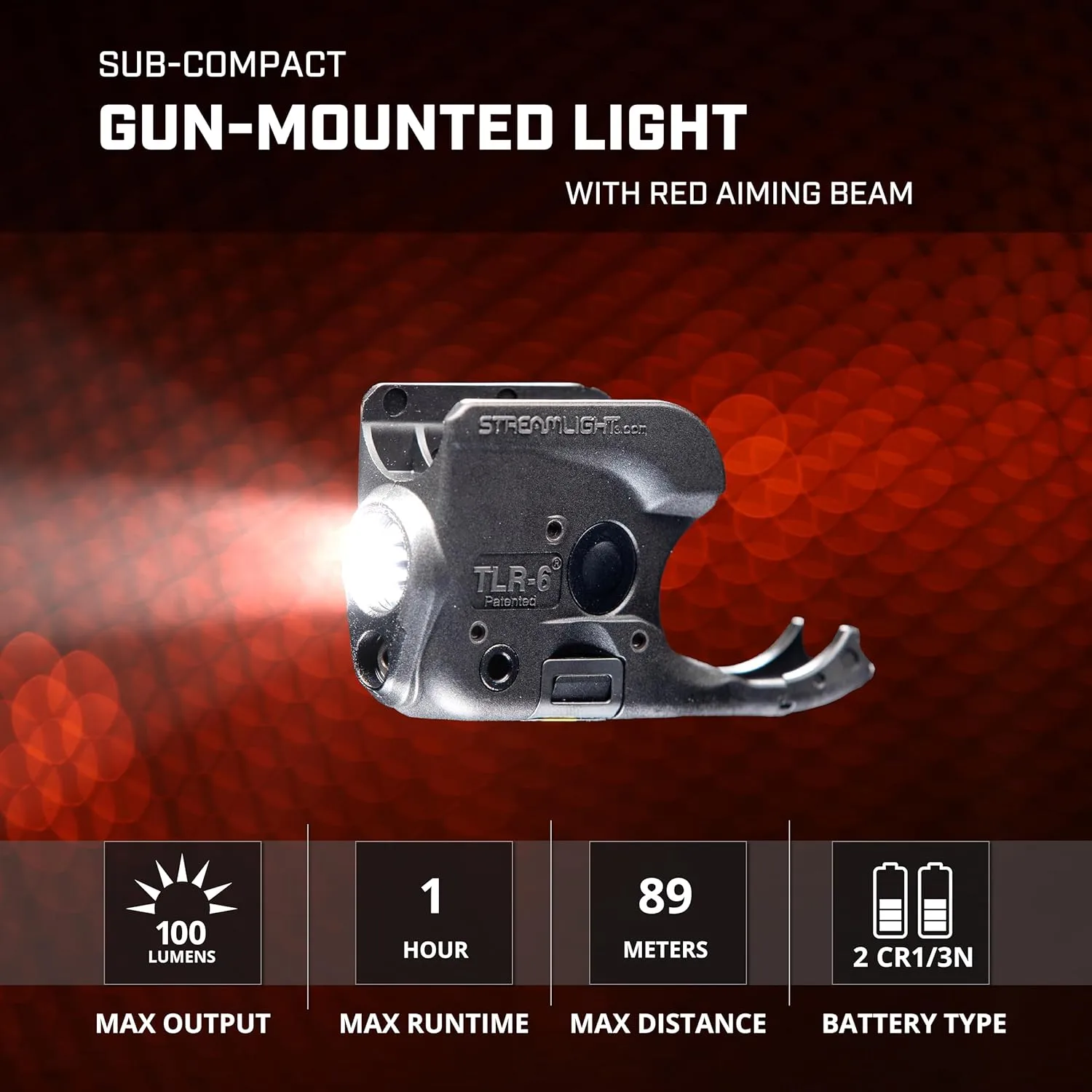 Streamlight 69279 TLR-6 100-Lumen Tactical Weapon Light with Integrated Red Aiming Laser Designed Exclusively and Solely
