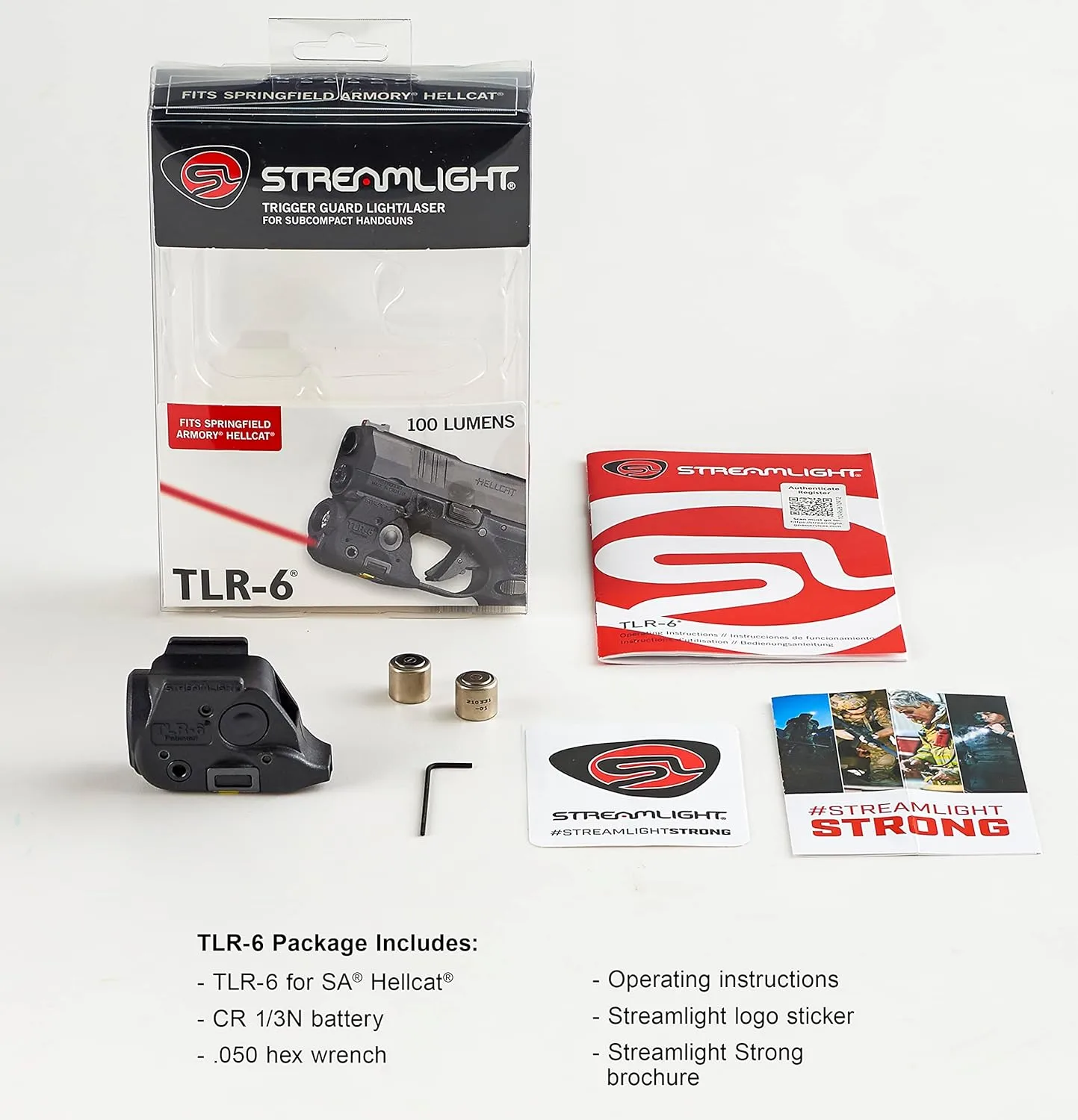 Streamlight 69287 TLR-6 100-Lumen 2000 Candela Rail-Mounted Tactical Weapon Light with Integrated Red Aiming Laser Designed