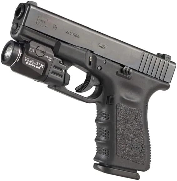 Streamlight TLR-7X Weapon Light, 500 Lumens, High Switch, CR123A Lithium Battery, Key Kit, 69423