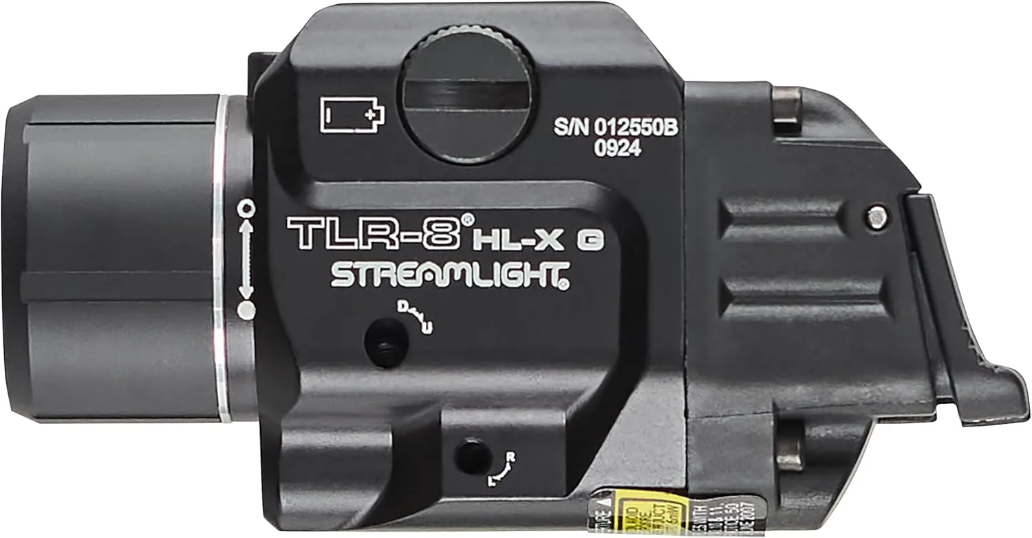 Streamlight 69475 TLR-8 HL-X G USB 1000-Lumen Weapon Rail-Mounted Rechargeable Tactical Flashlight with Integrated Green