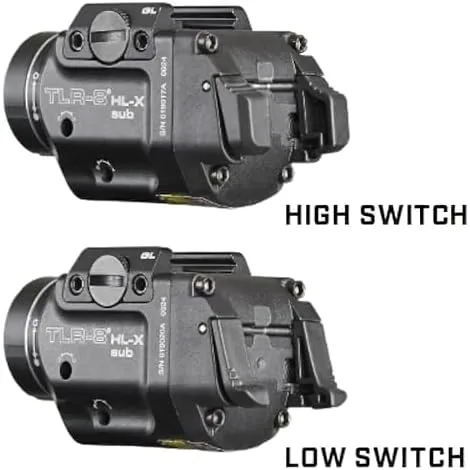 Streamlight 69467 TLR-8 HL-X sub USB 1000-Lumen Weapon Rail-Mounted Rechargeable Tactical Flashlight with Integrated Red