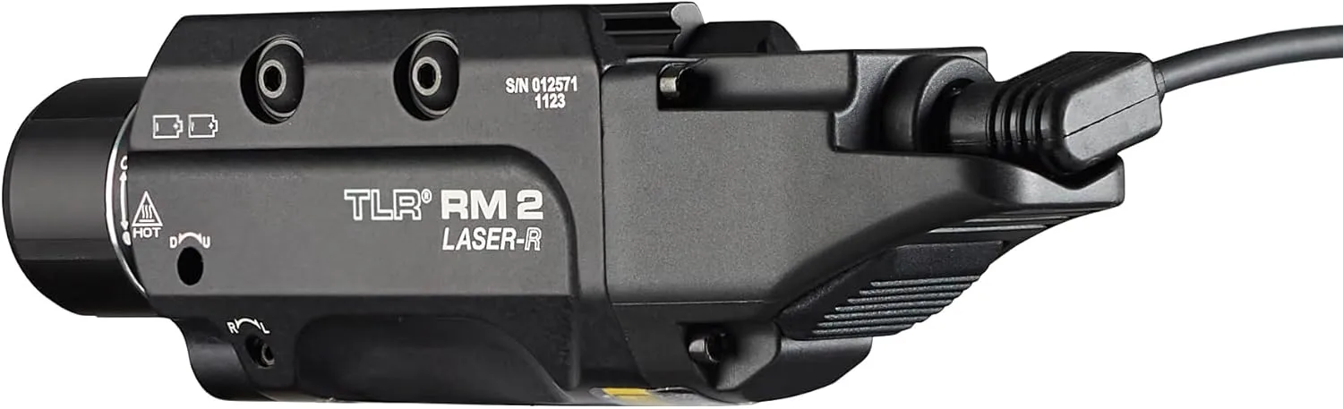 Streamlight 69448 TLR RM 2 1000-Lumen Rail-Mounted Tactical Weapon Light with Integrated Red Aiming Laser, and Key Kit, Black