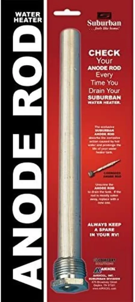 SUBURBAN MFG Aluminum Anode Rod for Water Heaters, Extends the Life of Your Hot Water Tank, Easy Install (233516) Aluminum 1 Pack