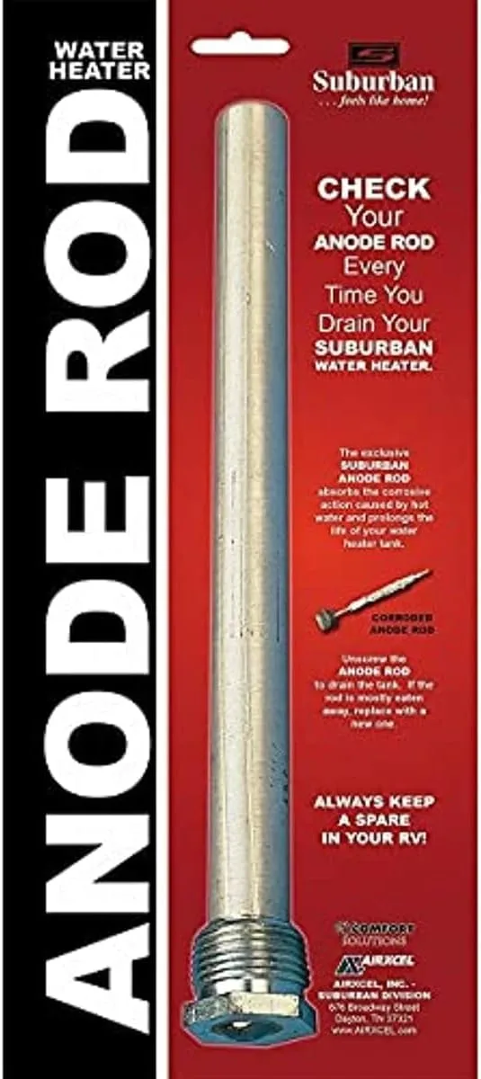 SUBURBAN MFG Aluminum Anode Rod for Water Heaters, Extends the Life of Your Hot Water Tank, Easy Install (233516) Aluminum 1 Pack