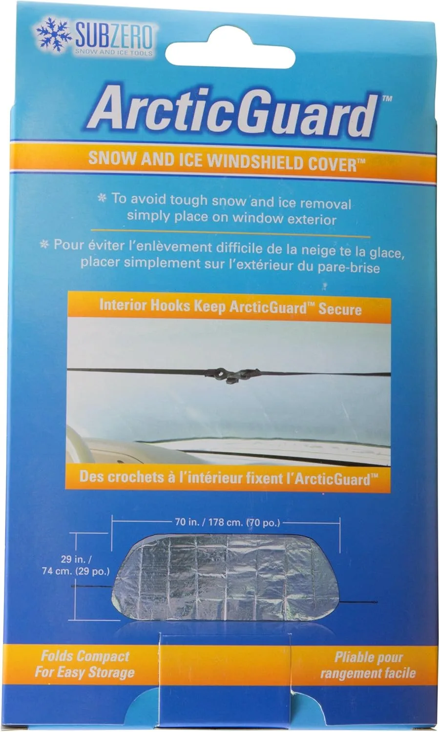 SubZero 17511 ArticGuard Snow and Ice Universal Windshield Cover , 29" H x 70" W
