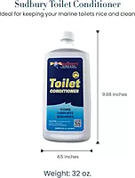 Sudbury Toilet Cleaner, Odor Eliminator for Marine Toilets, Essential Boat Accessories and Boat Cleaning Supplies, 32 oz.