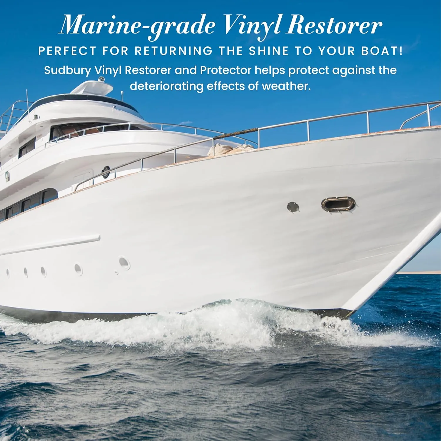 Sudbury Vinyl Restorer and Protector, Boat Vinyl Cleaner, Marine Vinyl Restorer, Essential Boat Accessories, 16 oz.