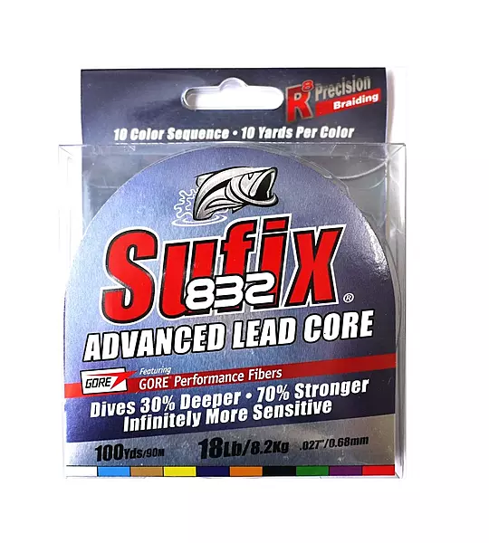 Sufix 832 Advanced Lead Core - 18lb - 10-Color Metered - 100 yds