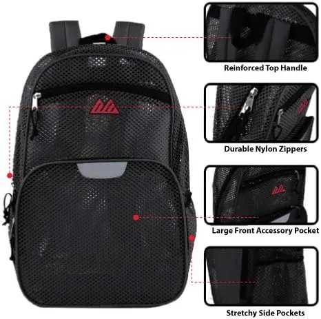 SUMMIT RIDGE Reflective Mesh Backpack with Wire Frame (18 x 13 x 5.5 in)