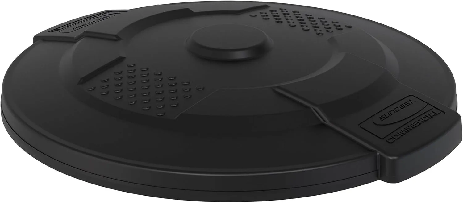 Suncast Commercial Utility Trash Can Lid, 32 Gallon, Black
