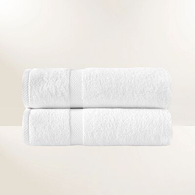 Sunset White Bath Towel