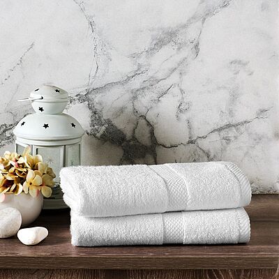 Sunset White Washcloth