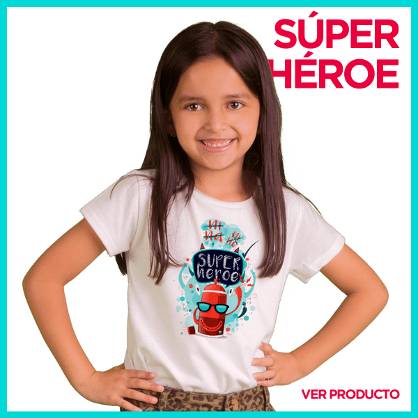 Camiseta Blanca ¡Niño Niña o super heroe !