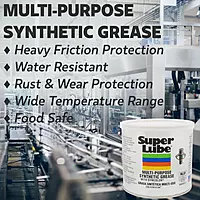 Super Lube 41160 Synthetic Grease (NLGI 2), 14.1 oz Canister, Translucent White 14.1oz/400g Canister