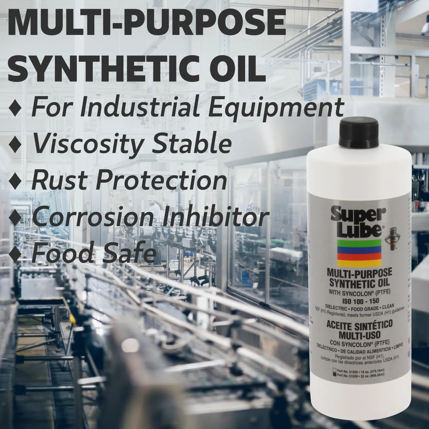Super Lube 51010 Multi-Purpose Machine Oil SAE 85W ISO 150 0.24 oz Precision Oiler
