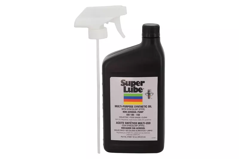 Super Lube 51600 Multi-Purpose Non-Aerosol Oil with PTFE, Trigger Sprayer, 1 quart, Translucent White