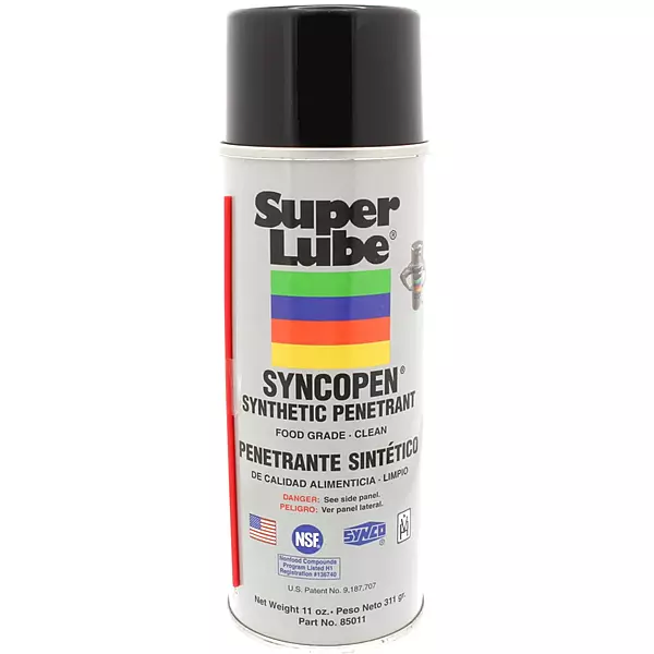 Super Lube Synthetic Penetrant withSyncolon® (Translucent Clear, 11oz Aerosol) | NSF Certified Food Grade & Clean | Loosens