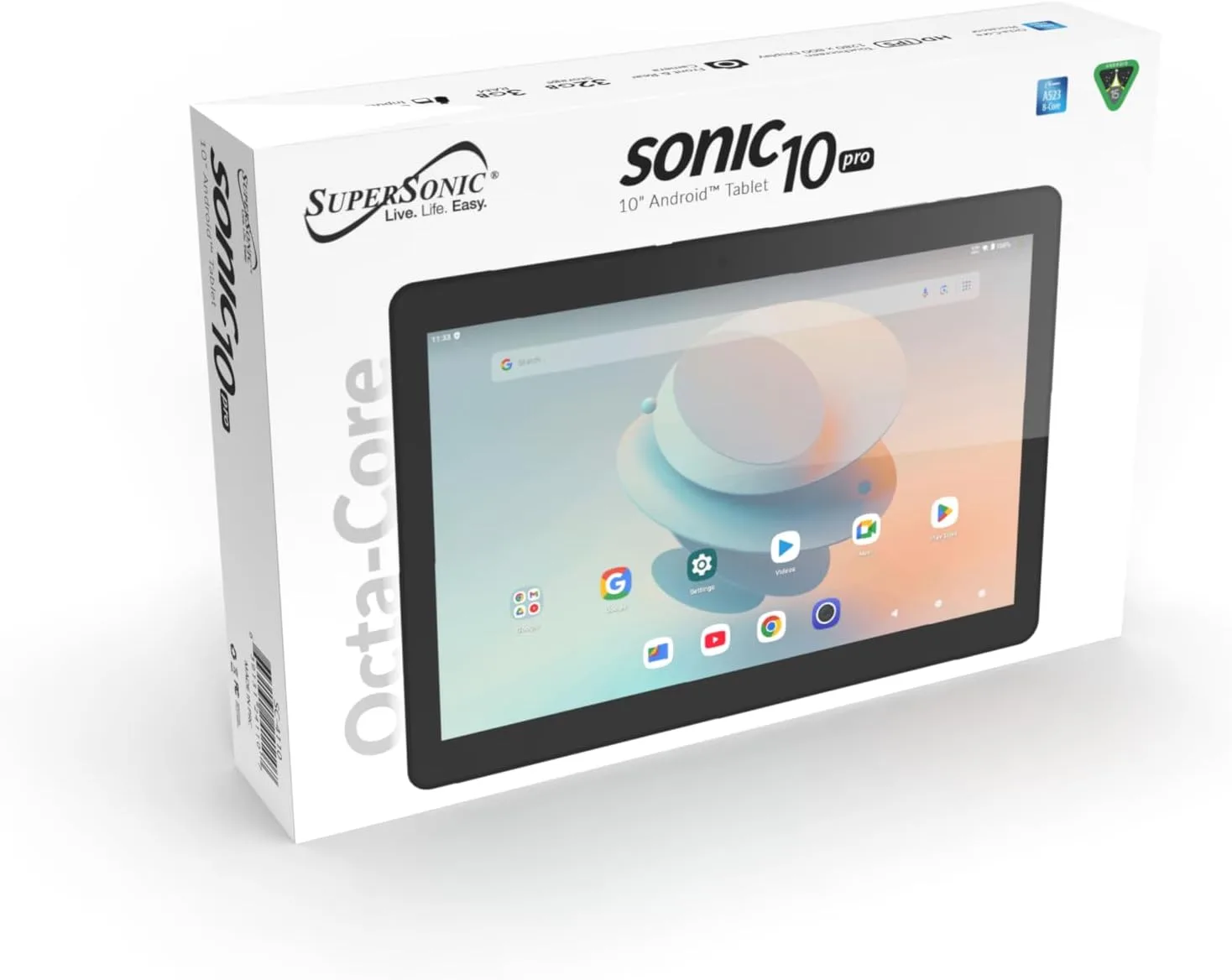 SUPERSONIC Sonic Android Tablet - Allwinner A523 Octa-Core, 3GB/32GB