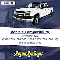 SuperSprings SSR-209-40 | SumoSprings Rear for Chevrolet Silverado 1500, GMC Sierra 1500, blue 1000 lb Capacity
