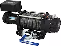 SUPERWINCH Tiger Shark, 15000 lb Capacity, Hawse Fairlead, 15/32 in x 78 ft Synthetic Rope, 12V, Kit