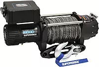 SUPERWINCH Tiger Shark, 15000 lb Capacity, Hawse Fairlead, 15/32 in x 78 ft Synthetic Rope, 12V, Kit