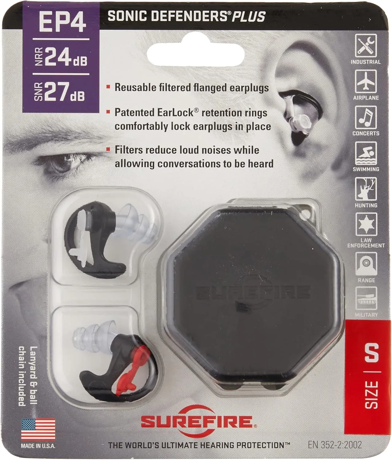 SureFire EP4 Sonic Defenders Plus filtered Earplugs