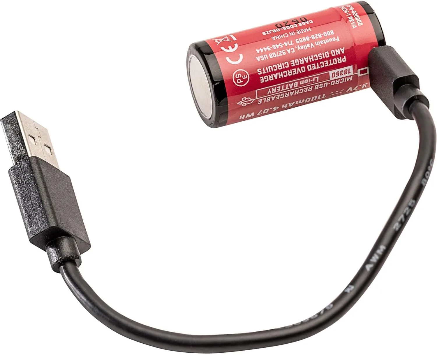 SureFire SF18350 Micro USB Lithium-Ion Rechargeable Battery