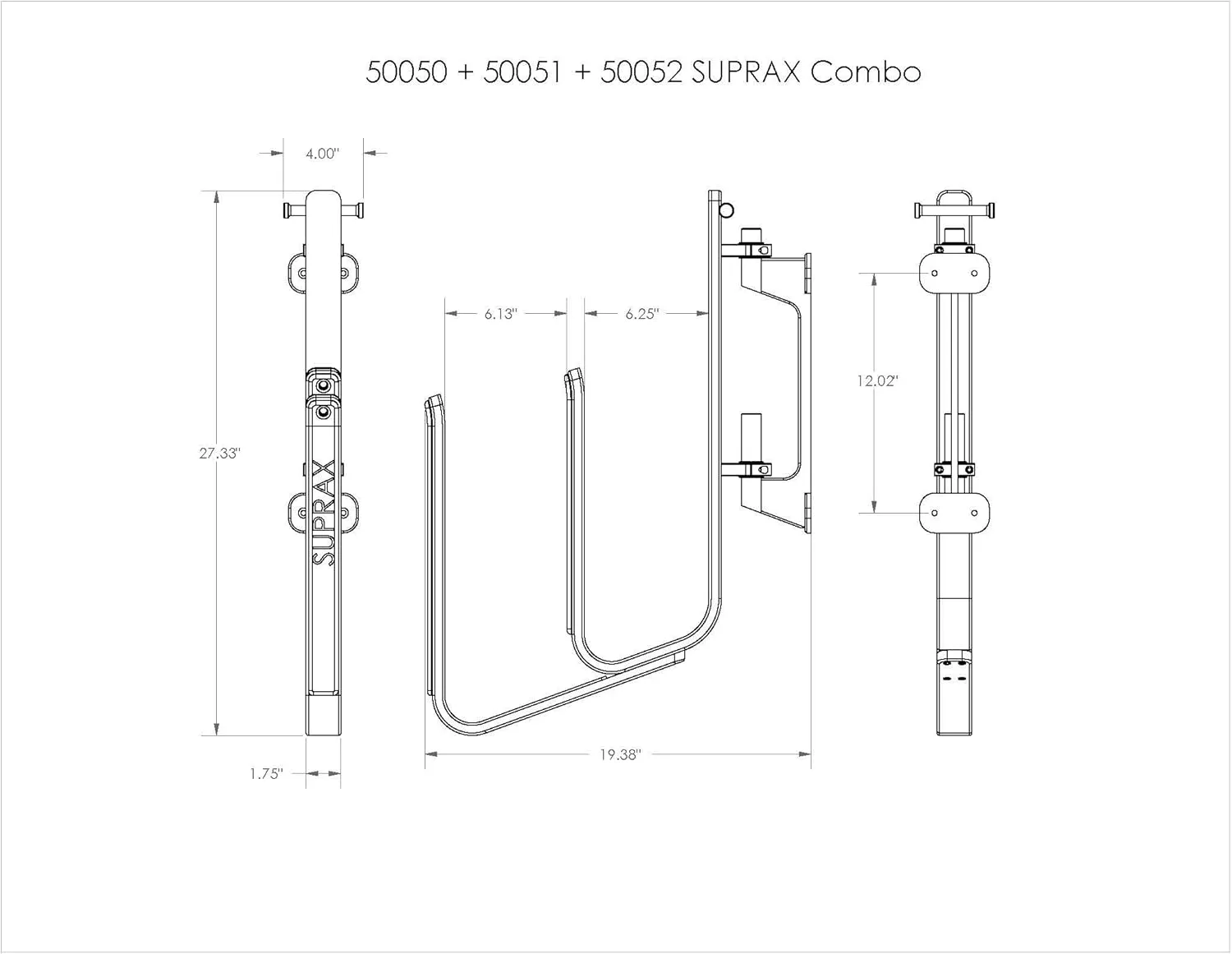 Transport SUPRax 50051, Stand-Up Paddleboard, Boat Mount, Dual Board Add-On