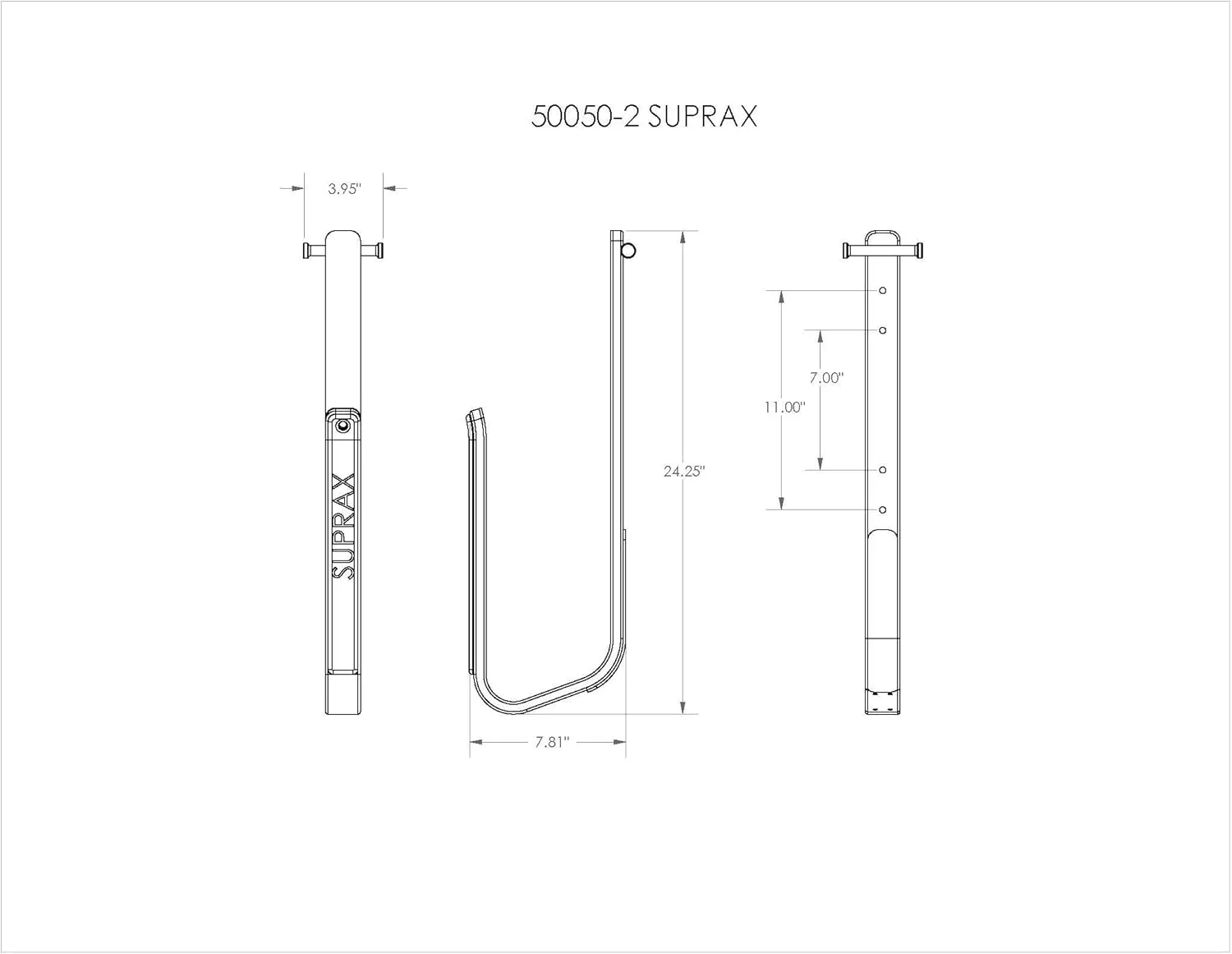 Transport SUPRax 50050-2, Stand-Up Paddleboard Rack, Boat Mount, Single Board System