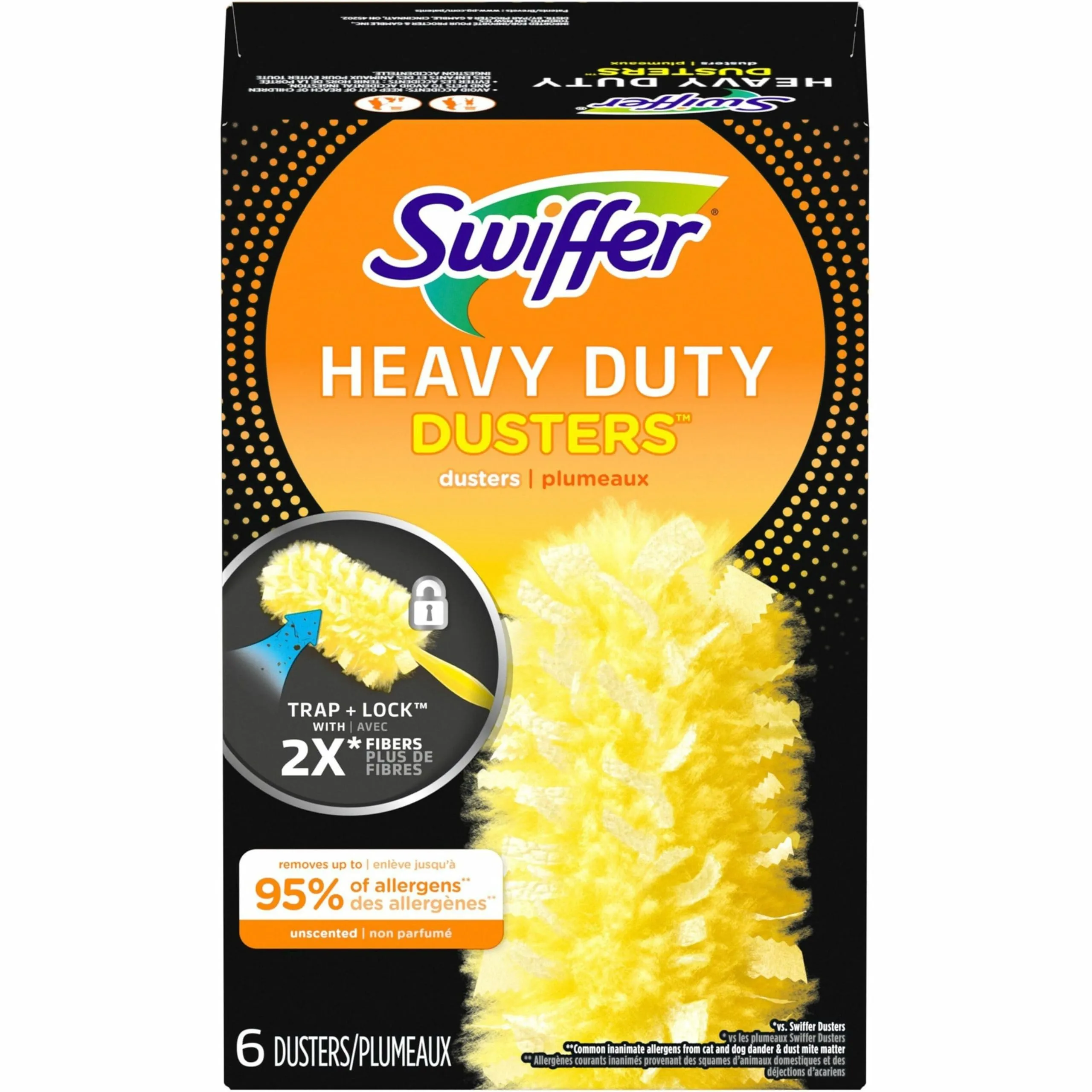 Swiffer 360-degree Dusters Refill, Unscented, Yellow, 6/Box (4 Pack)