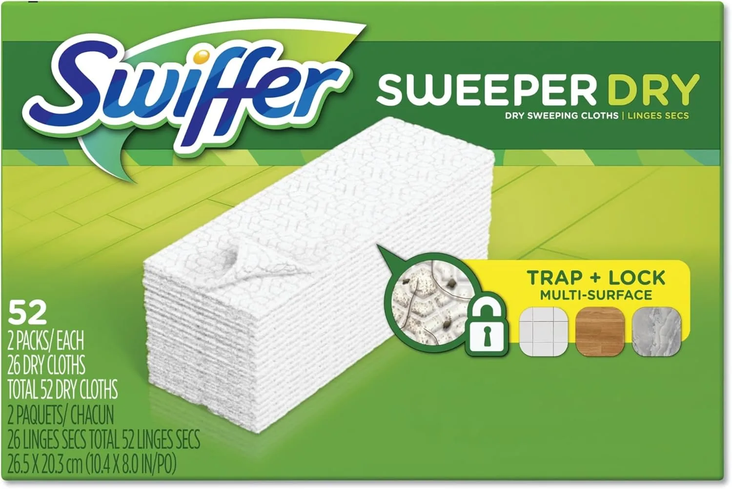 Swiffer® Sweeper Dry Cloth Refills, White, 52 Refills Per Box, Carton Of 3 Boxes