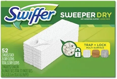 Swiffer® Sweeper Dry Cloth Refills, White, 52 Refills Per Box, Carton Of 3 Boxes