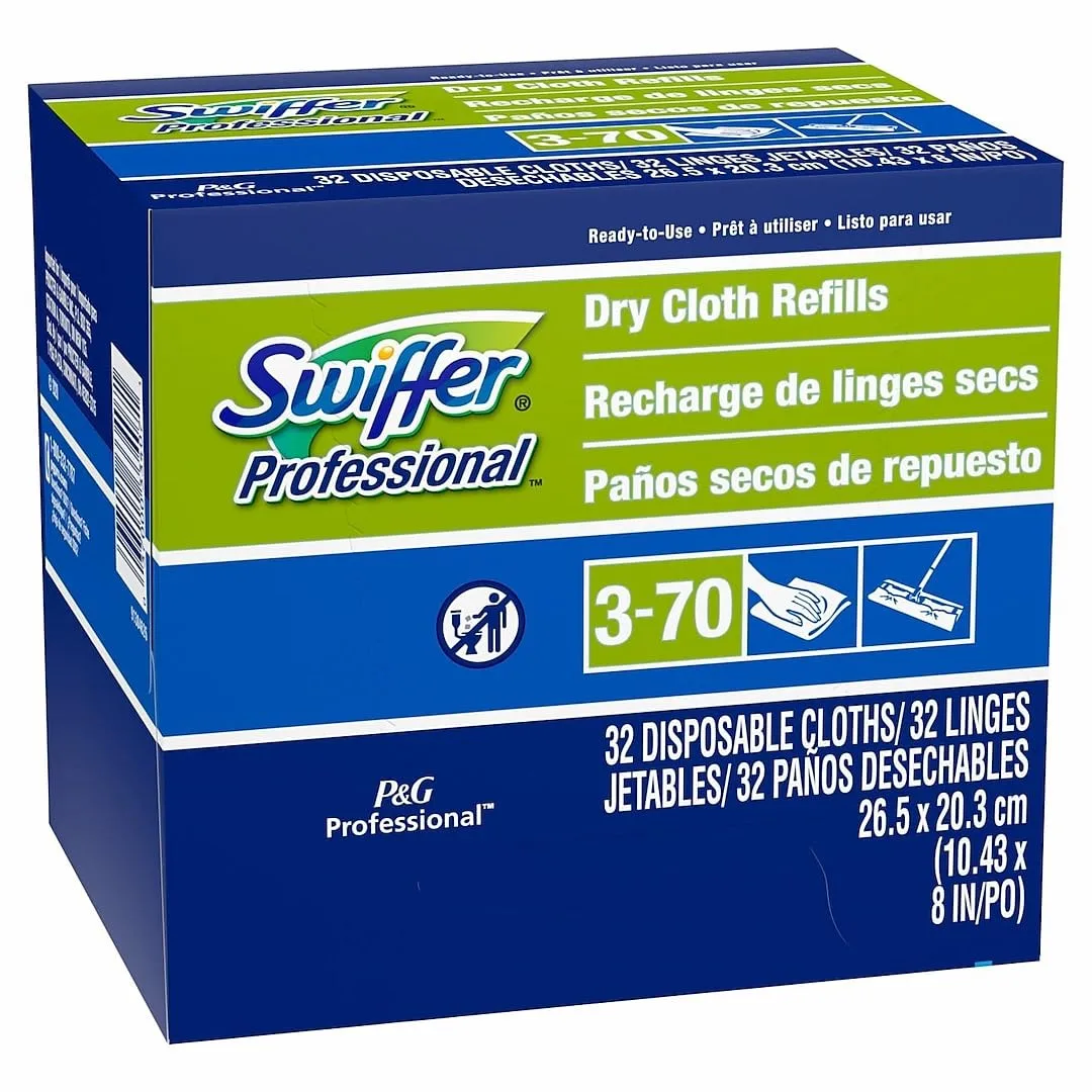 Swiffer 33407BX Dry Refill System, Cloth, White, 32/Box