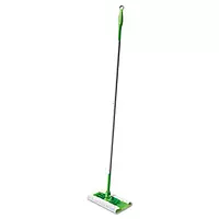 Swiffer Sweeper Mop, 10 X 4.8 White Cloth Head, 46" Green/Silver Aluminum/Plastic Handle