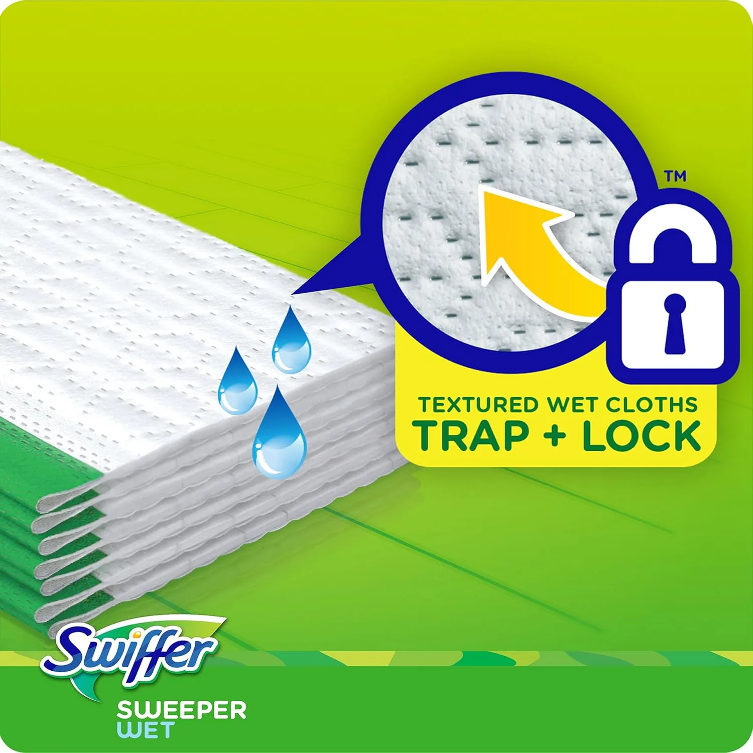 Swiffer Sweeper Wet Mopping Pad Refills for Floor Mop Open Window Fresh Scent 12 Count(Pack of 6)