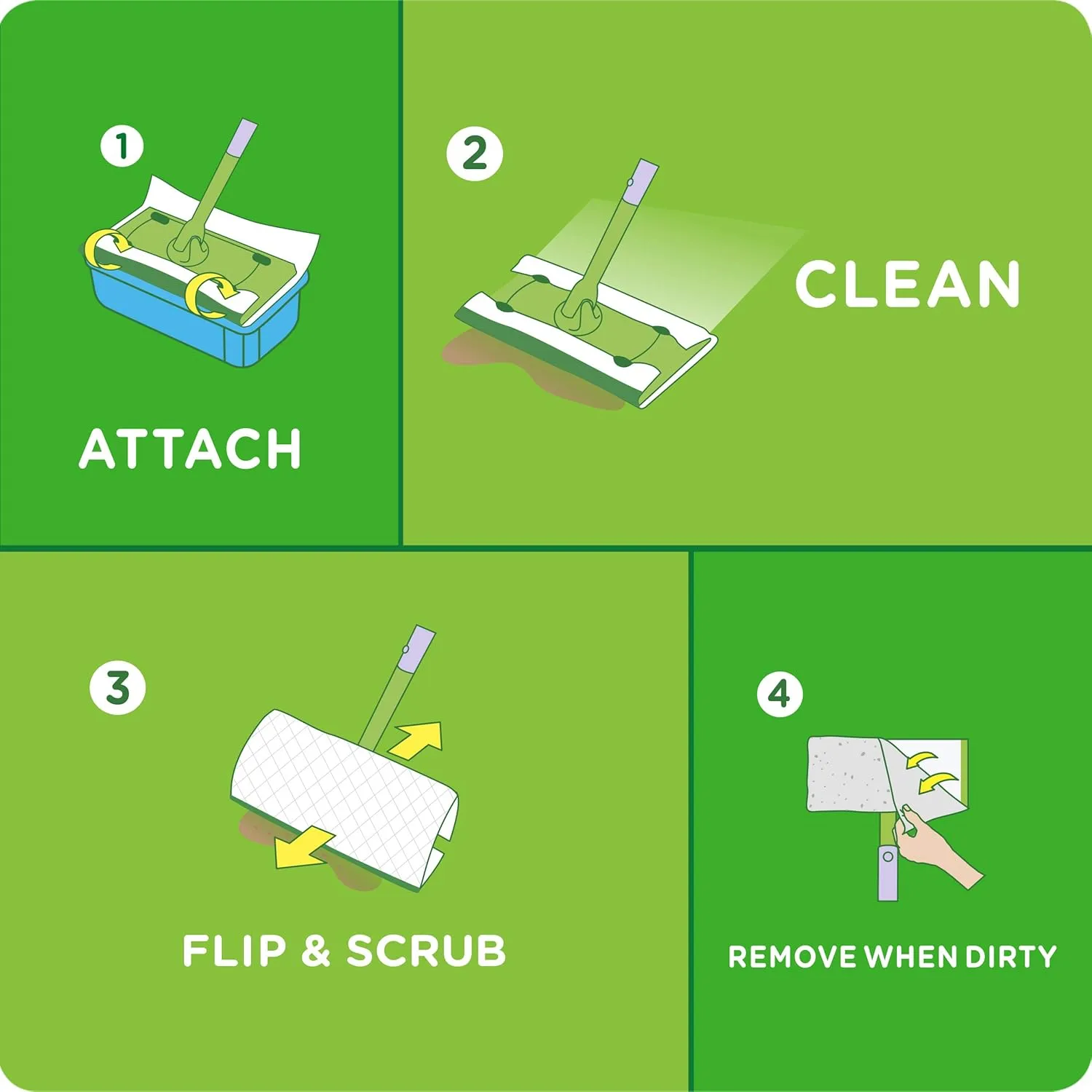 Swiffer Sweeper Wet Mopping Pad Refills for Floor Mop Open Window Fresh Scent 12 Count(Pack of 6)