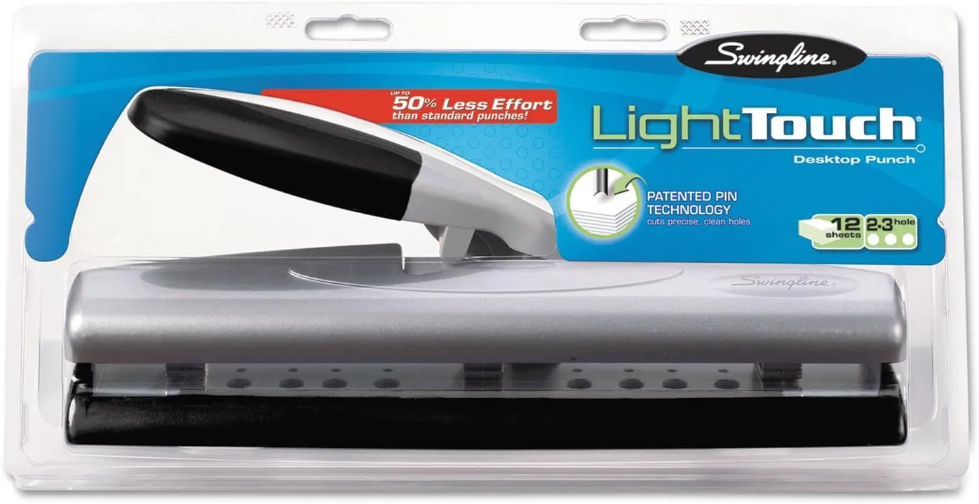 SWINGLINE LightTouch Adjustable Desktop Hole Punch