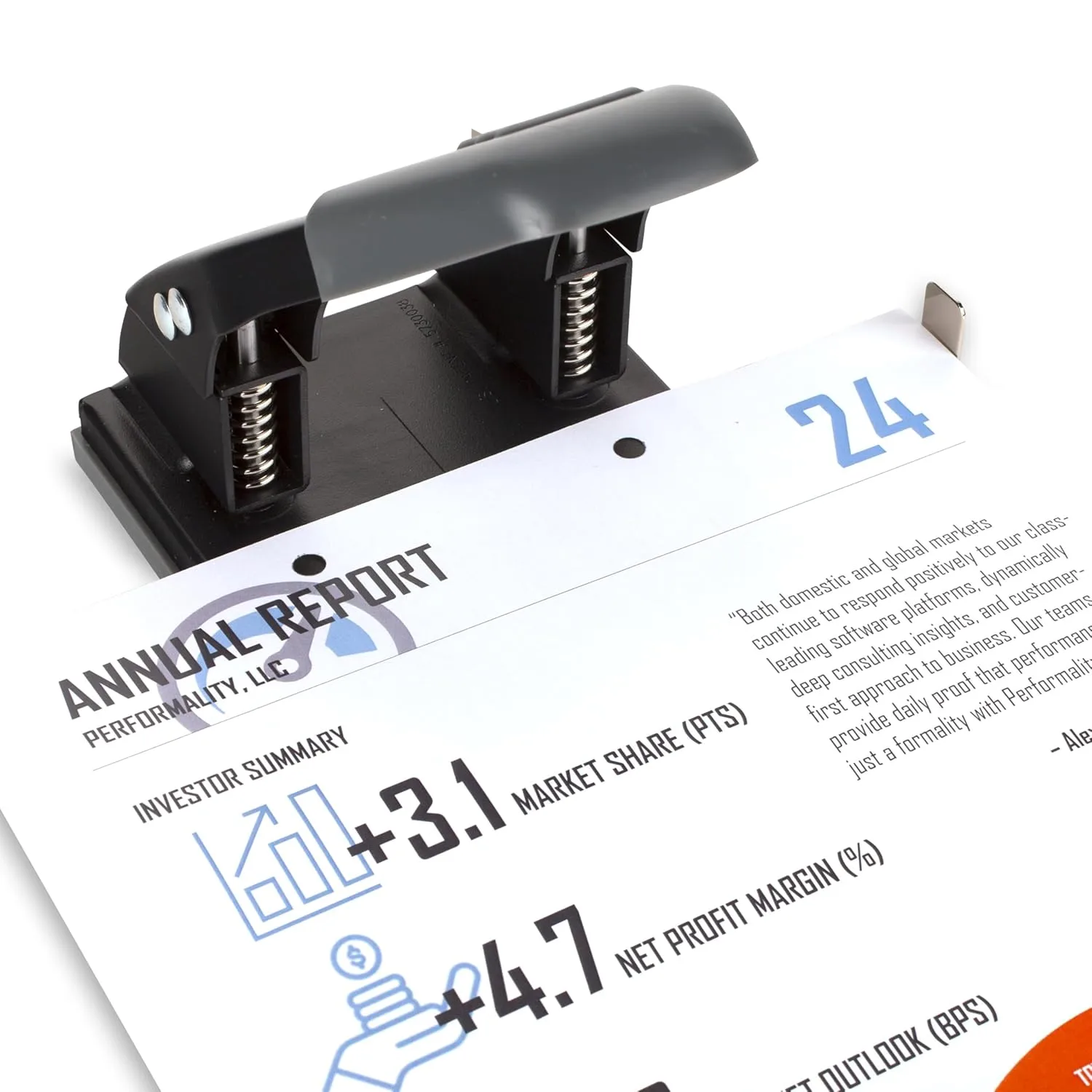 SWINGLINE 2-Hole Punch, Low-Force Metal Construction