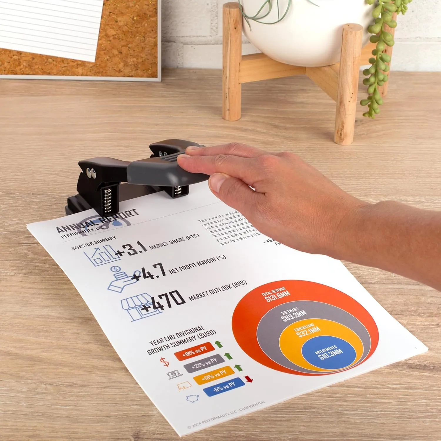 SWINGLINE 2-Hole Punch, Low-Force Metal Construction